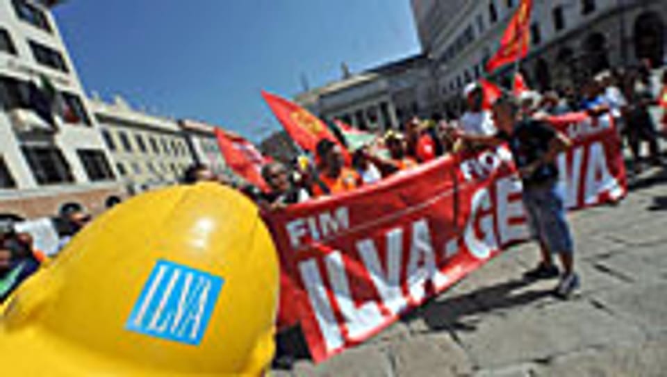 Proteste gegen drohende Ilva-Schliessung in Taranto