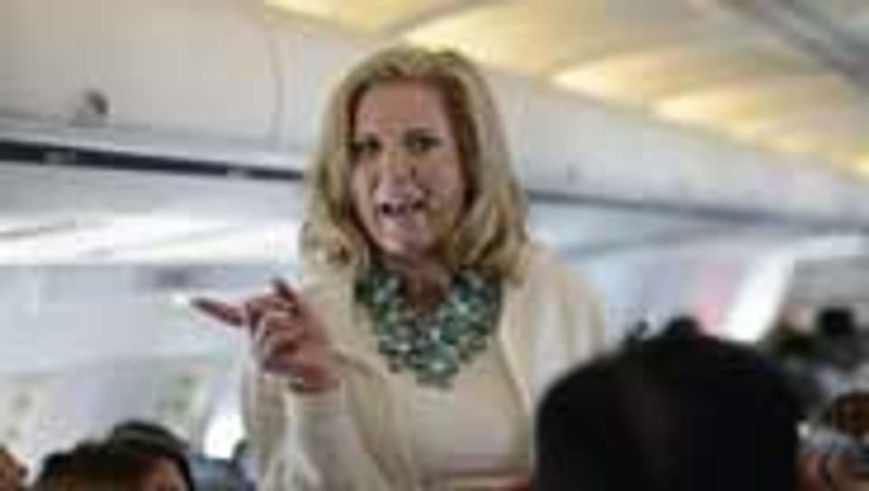 Ann Romney auf dem Flug nach Tampa am 28.8.2012