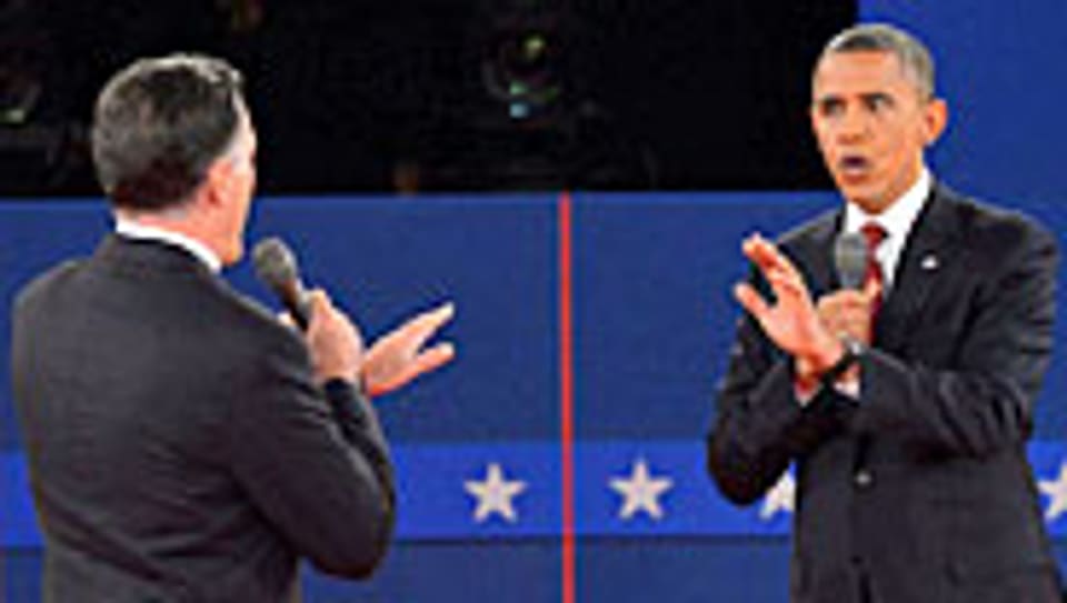 Mitt Romney und Barack Obama im zweiten TV-Duell.