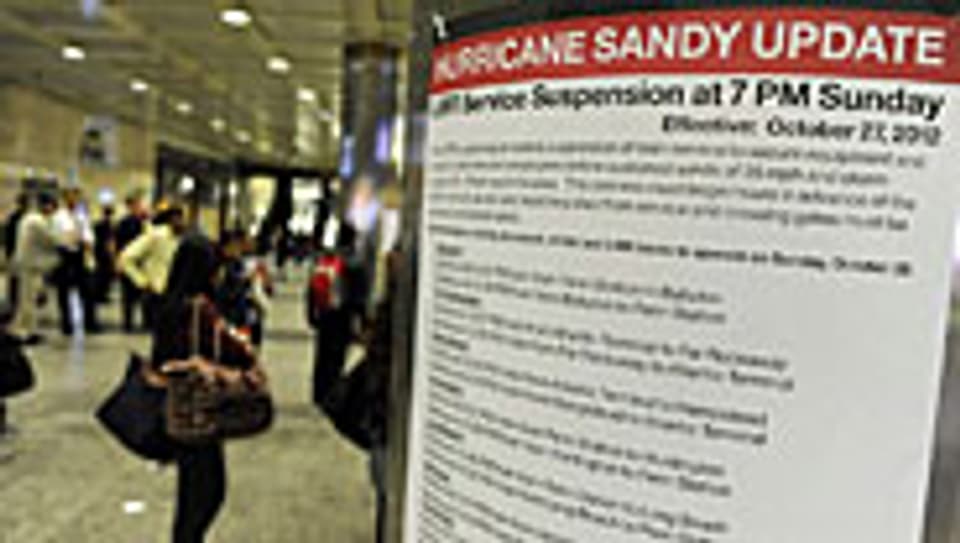 Nicht nur Züge und U-Bahnen fahren an der US-Ostküste nicht mehr - auch die europäische Börse reagiert auf «Sandy»