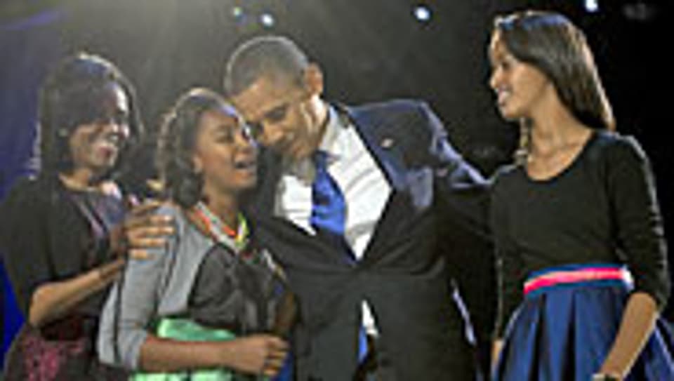 Vier weitere Jahre im Weissen Haus: Familie Obama.