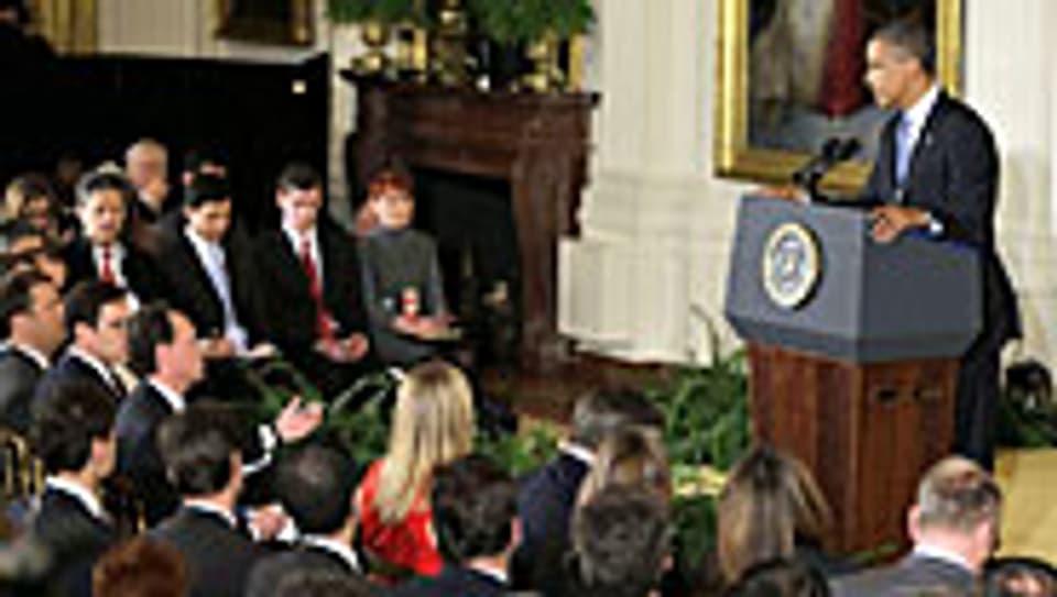 US-Präsident Obama stellt sich am 14. November im Weissen Haus den Fragen der Medienleute.