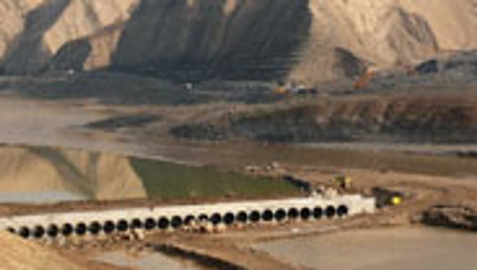 Das umstrittenene Ilisu Staudammprojekt am Tigris bei Hasankeyf im Osten der Türkei.