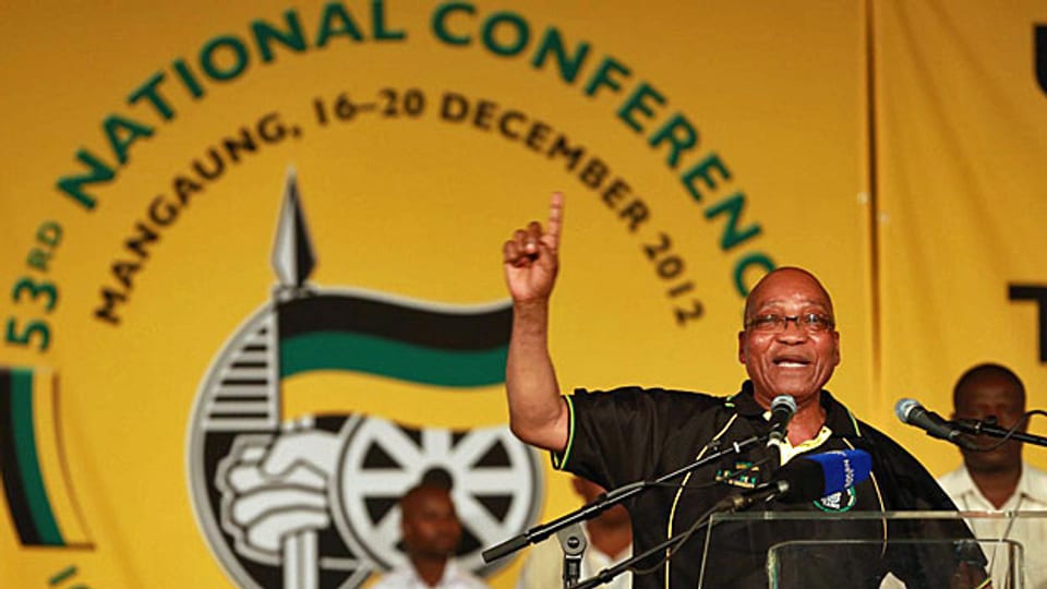 Der süafrikanische Präsident Jacob Zuma am Kongress des African National Congress ANC.