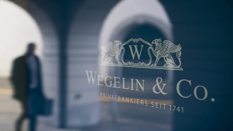 Blick auf den Hauptsitz der Bank Wegelin und Co in St. Gallen.