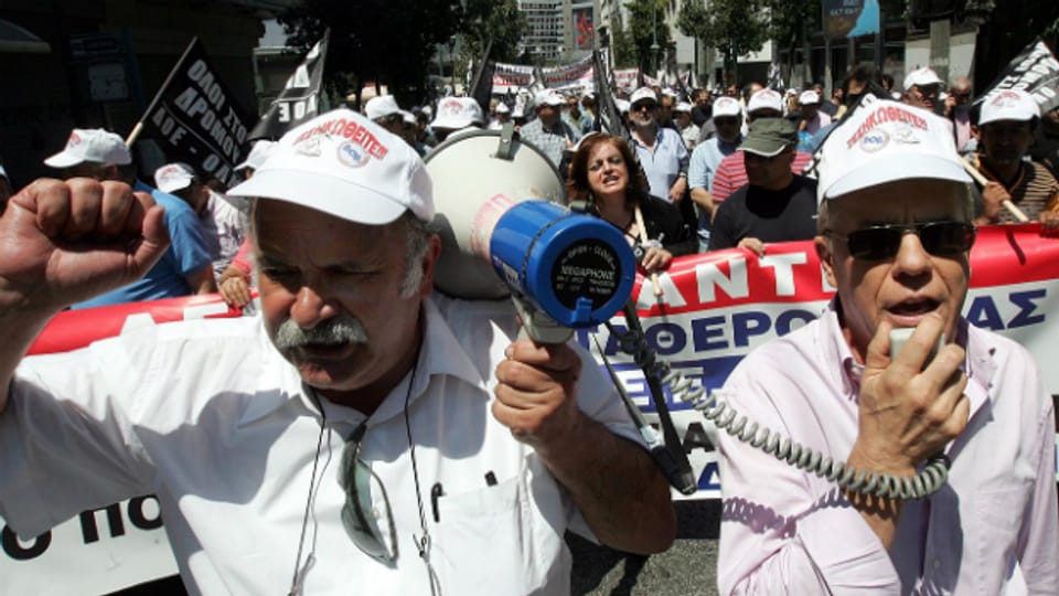 Demonstration von arbeitslosen Lehrern in Athen im Mai 2010.