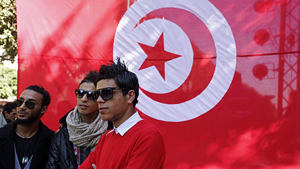 Jugendliche in Tunis zum 2. Jahrestag der tunesischen Revolution - ihre Chancen haben sich nicht unbedingt verbessert.
