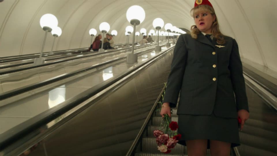 Mit 126 Metern die längste Rolltreppe der Welt: Metro-Station Park Pobedy in Moskau.