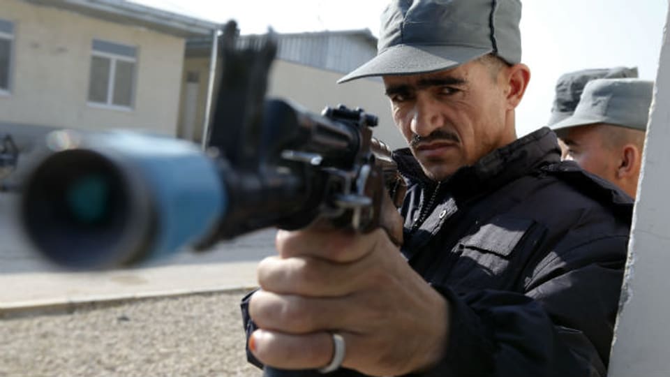 Afghanischer Polizeioffizier in einem Trainingscamp der deutschen Bundeswehr.