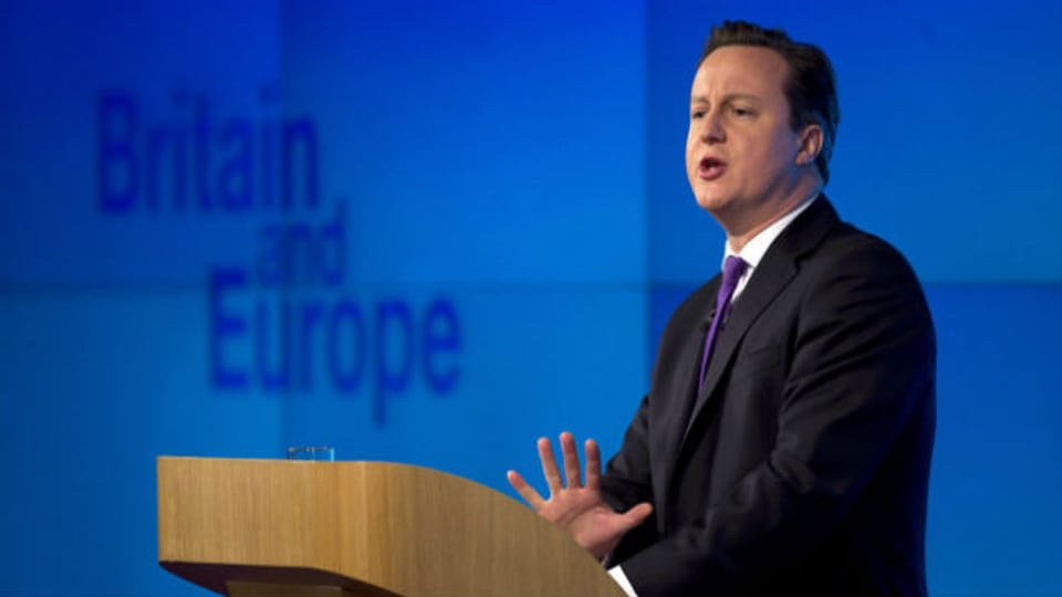 Premierministers David Cameron bei seiner Europarede