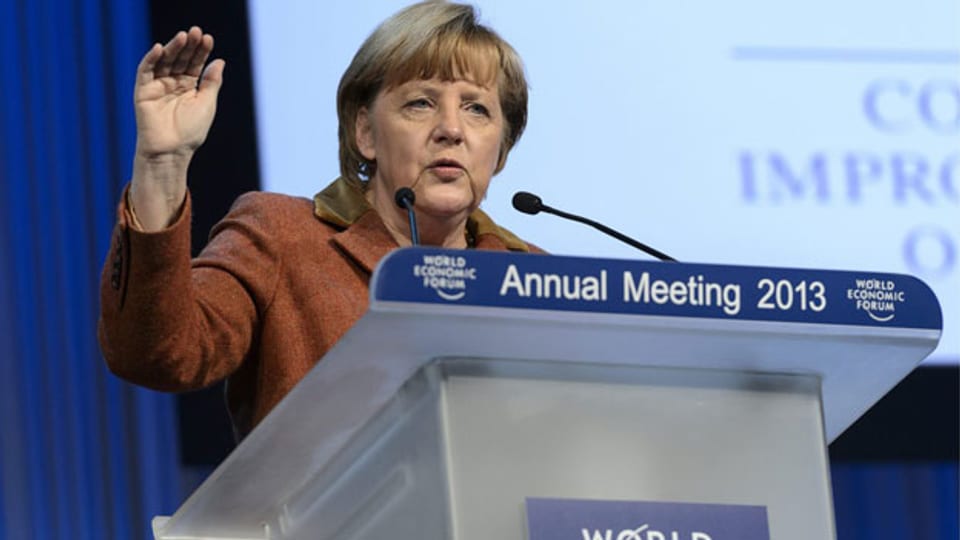 Bundeskanzlerin Angela Merkel am WEF 2013.