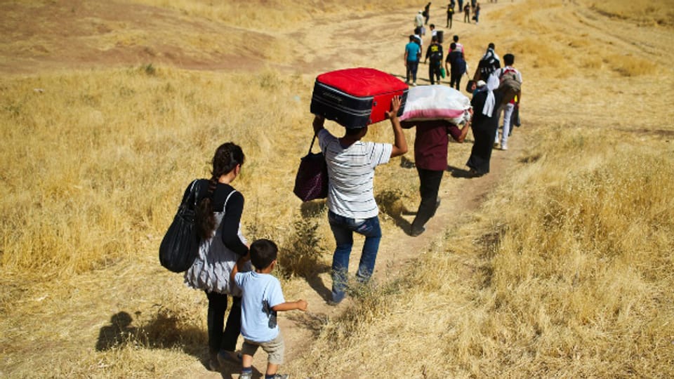 Syrische Kurden auf der Flucht vor dem Krieg.