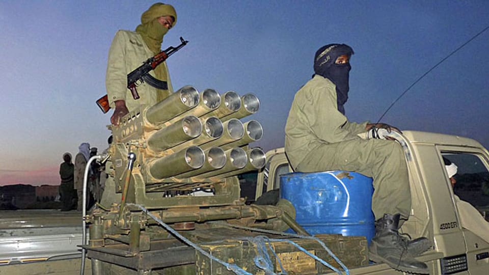 Tuareg-Rebellen mit Waffen aus Libyen, unterwegsim Norden Malis im April 2012.