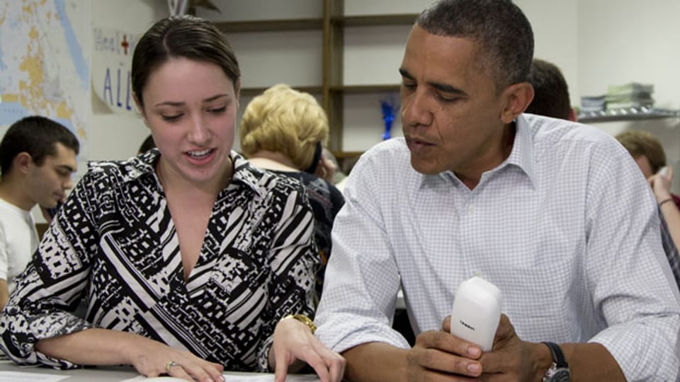 Alexa Kissing (links) und Präsident Barack Obama