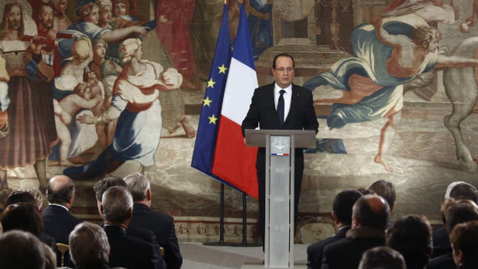 Der französische Präsident Francois Hollande bei einer Ansprache im Pariser Élysée-Palast am 16. Januar 2013.