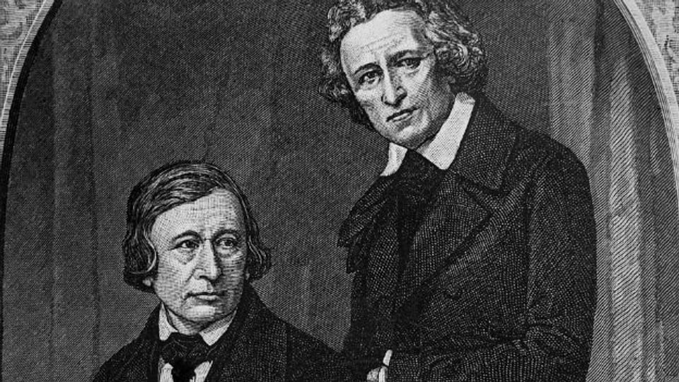 Wilhelm (l.) und Jacob Grimm auf einem Porträt, das sie selbst gar nicht mochten