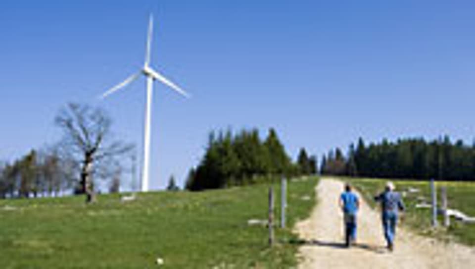 Windkraftwerk auf dem Mont Crosin im Berner Jura