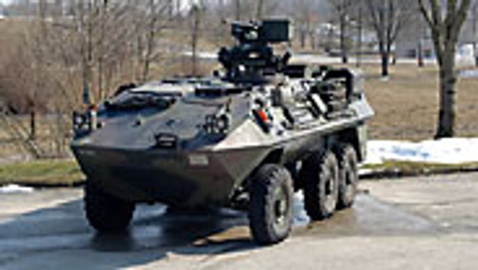 Militärischer Exportartikel: Radschützenpanzer des Typs Piranha.
