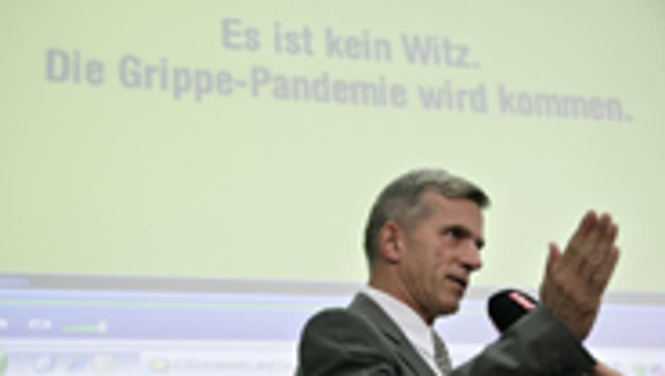 BAG-Chef Thomas Zeltner stellt die Informationskampagne zur Schweinegrippe vor.