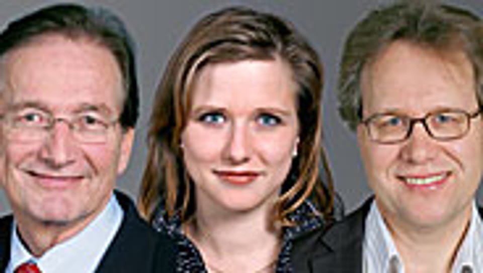 v.l.n.r. Eugen David, Christa Markwalder und Jo Lang.