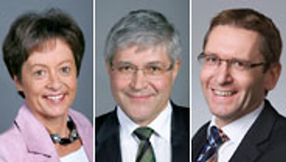 v.l.n.r. Margret Kiener Nellen, Bruno Zuppiger und Pirmin Bischof.