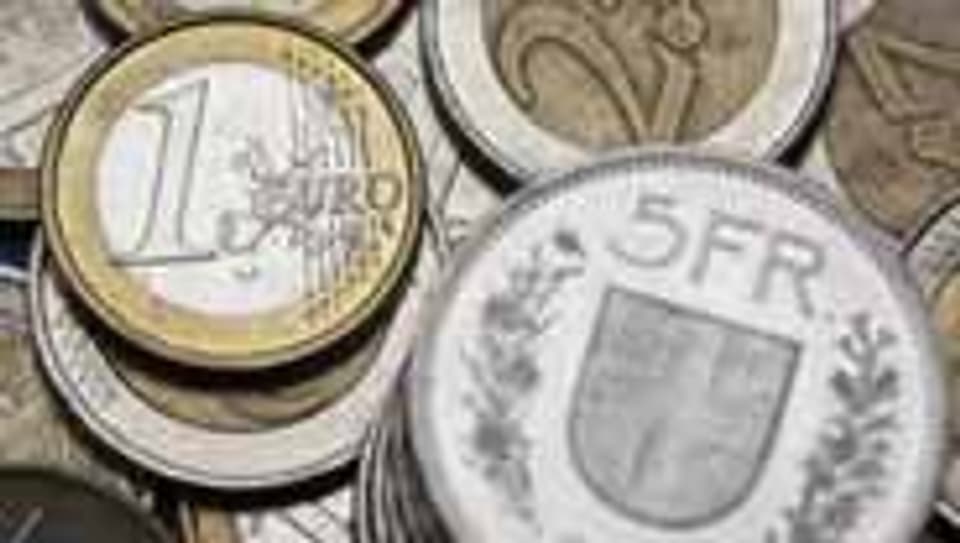 Euro- und Frankenmünzen