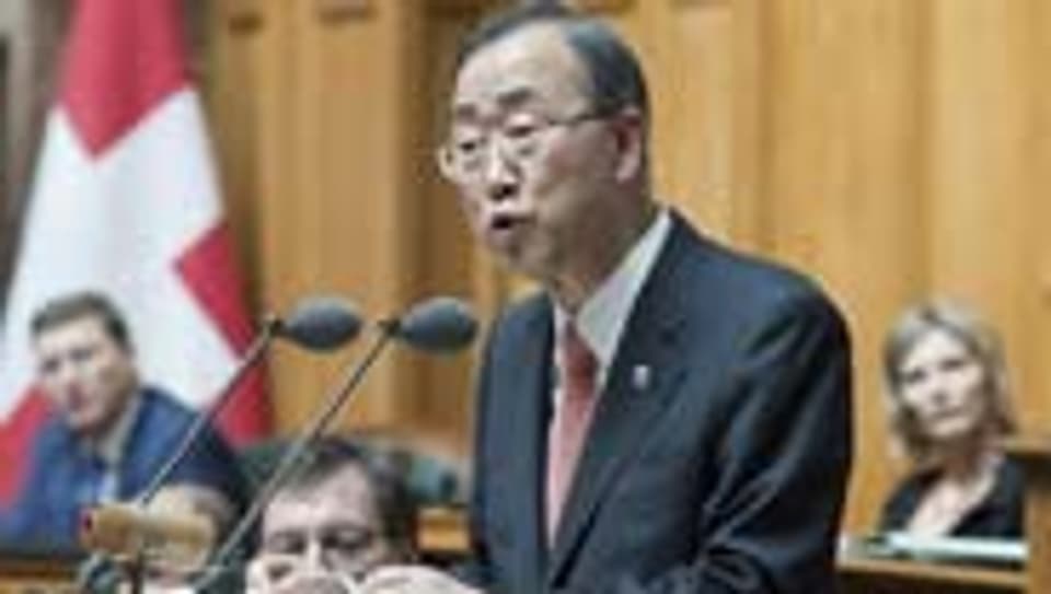 Ban Ki Moon spricht vor der Bundesversammlung