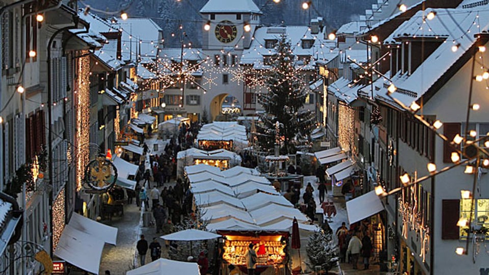 Weihnachtsmarkt in Willisau im Kanton Luzern.