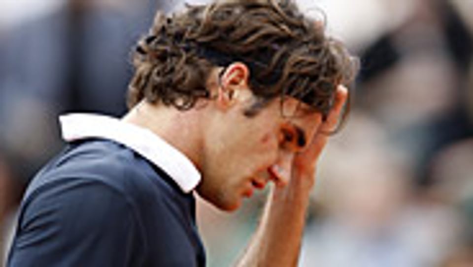 Ein enttäuschter Roger Federer.