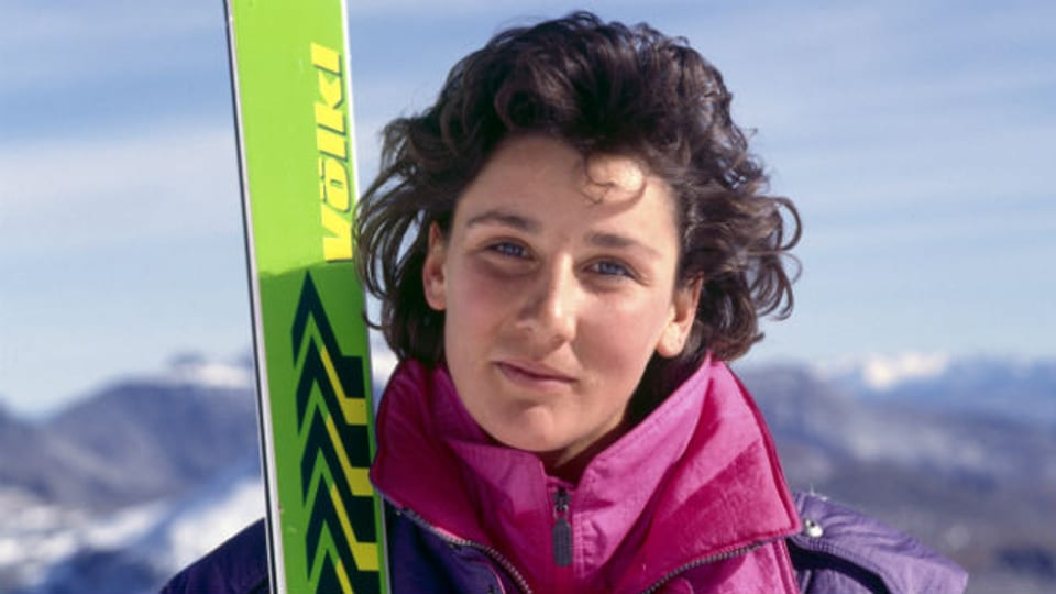 Die Schweizer Skirennfahrerin Maria Walliser (1988).