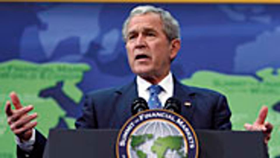 Gastgeber George W. Bush in Washington.