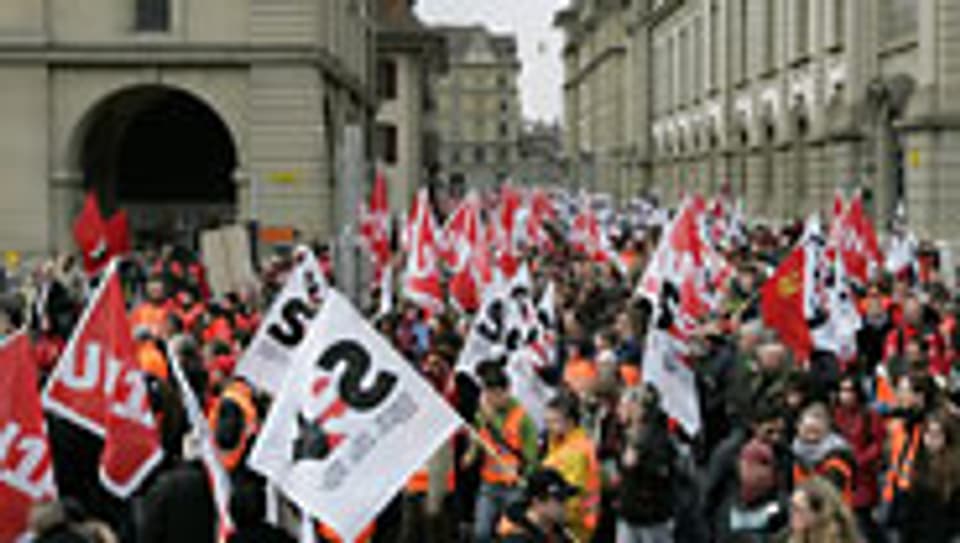Protestkundgebung der SBB-Angestellten in Bern.