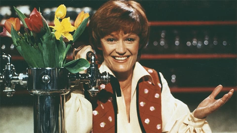 Rosmarie Pfluger 1977 als Moderatorin in der Sendung «Zum doppelten Engel».