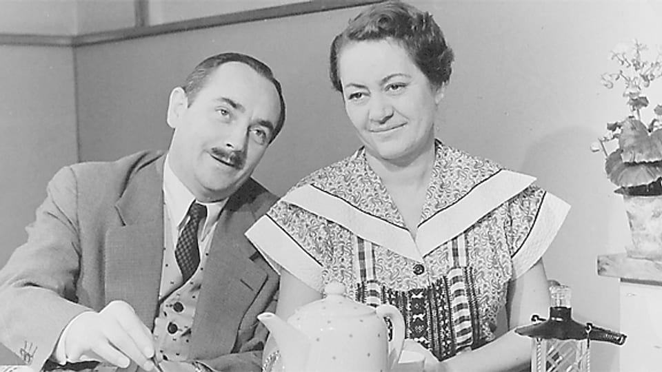 «Bi's Ehrsams zum schwarze Kaffi», 1955 mit Ruedi Walter und Margrit Rainer.