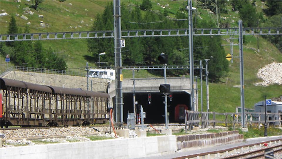 Südwestliches Portal des Furka-Baistunnels in Oberwald.