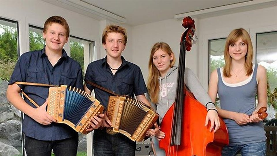 Geschwister Linder aus Wolfhalden AR: Gesamtsieger in der Kategorie Volksmusik beim Folklorenachwuchs-Wettbewerb 2011.