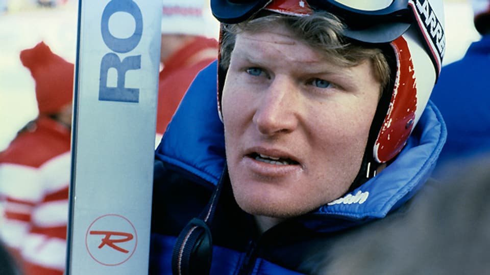 Porträt vom Schweizer Skirennfahrer Peter Müller, undatierte Aufnahme.