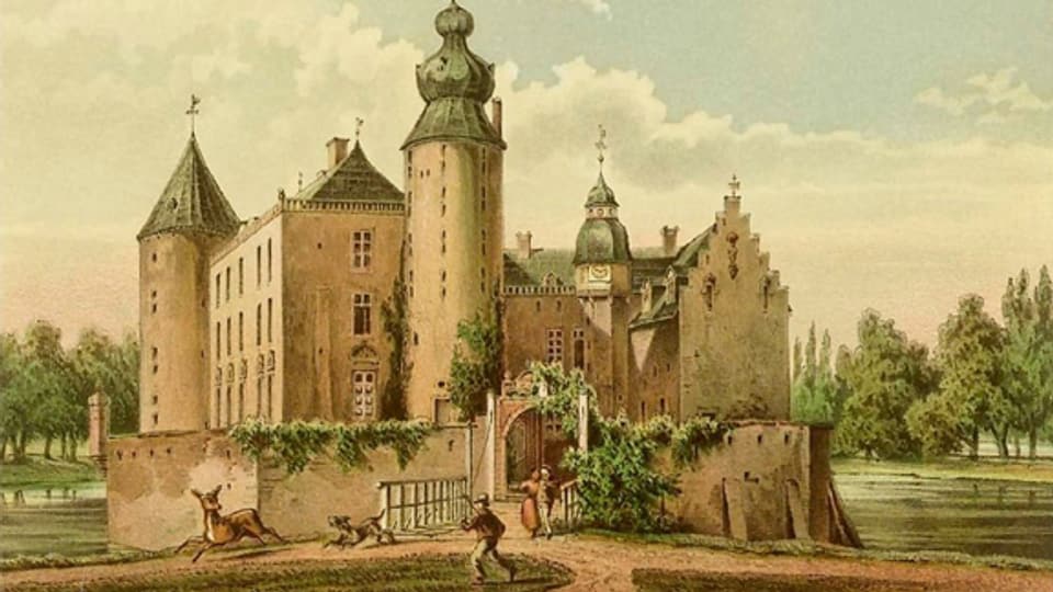 Schloss Gemen, Lithographie von 1860.