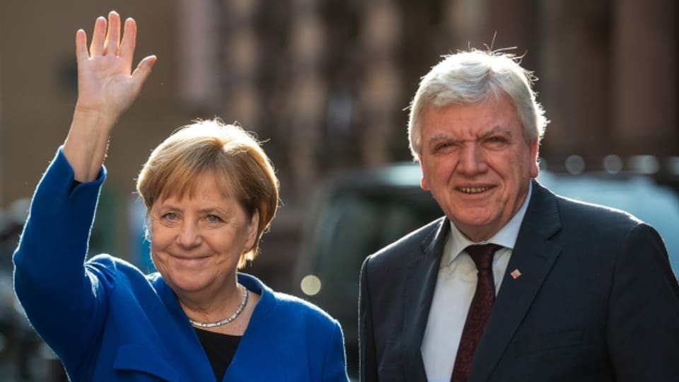 Bundeskanzlerin Angela Merkel und Volker Bouffier - Ministerpräsident von Hessen