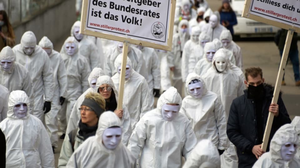 Rund 8000 Demonstrantinnen und Demonstranten liefen am 20. März durch Liestal. Die meisten trugen keine Schutzmasken.