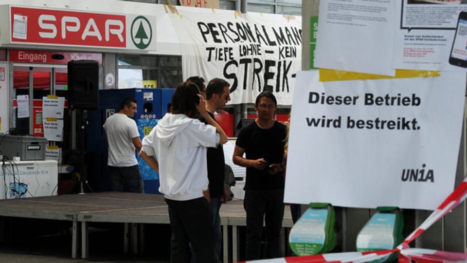 Weil sich Spar und Unia nicht einigen konnten, geht der Streik in Baden-Dättwil weiter.