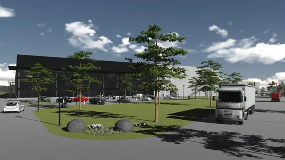 Visualisierung des neue Logistikzentrums in Derendingen