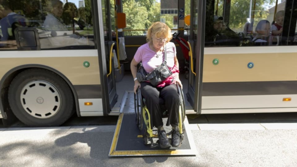 Um mit dem Rollstuhl den Bus benützen zu können müssen sowohl Bus als auch Perron entsprechend ausgerüstet sein.