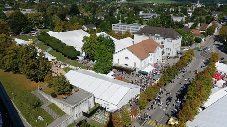Luftaufnahme der Heso, der Herbstmesse Solothurn 2015.
