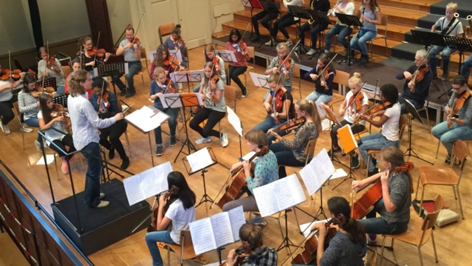 Jugendsinfonieorchester Solothurn bei der Probe.