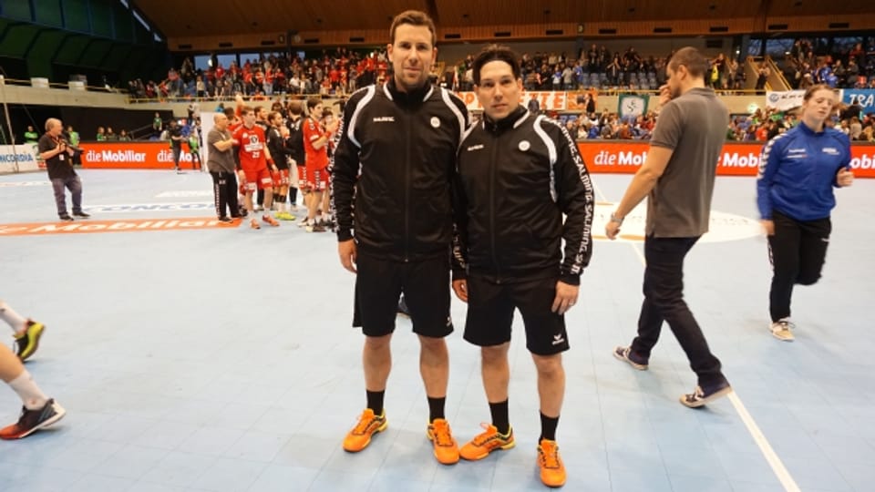Stefan Styger und Robin Sager sind ein gefragtes Schiedsrichter-Duo im Handball.