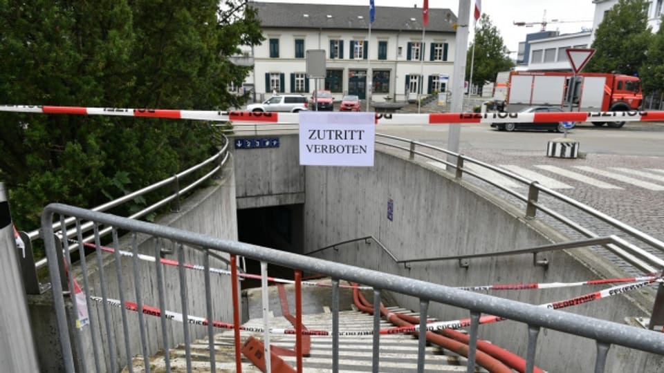 Nach dem Unwetter war auch die Bahnhofsunterführung in Zofingen gesperrt.