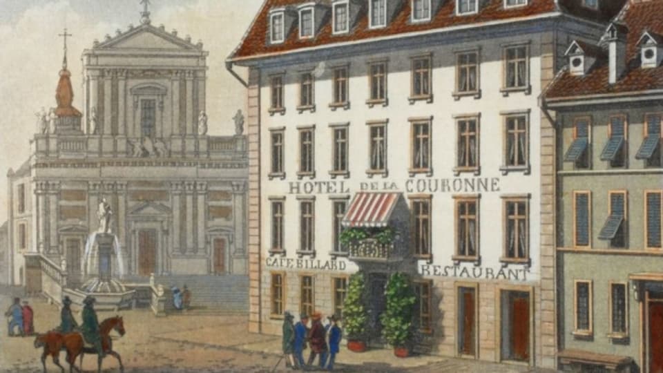 Das «Hotel de la Couronne», an bester Lage neben der Solothurner St. Ursen-Kathedrale, ist eines der ältesten Gasthäuser der Schweiz. Bereits 1418 stand hier eine Herberge, die «St. Ursenpinte».