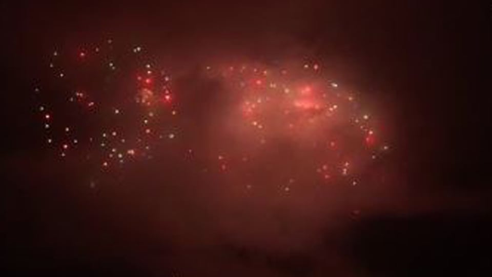 Das Oensinger Feuerwerk verschwand im Nebel und Rauch.