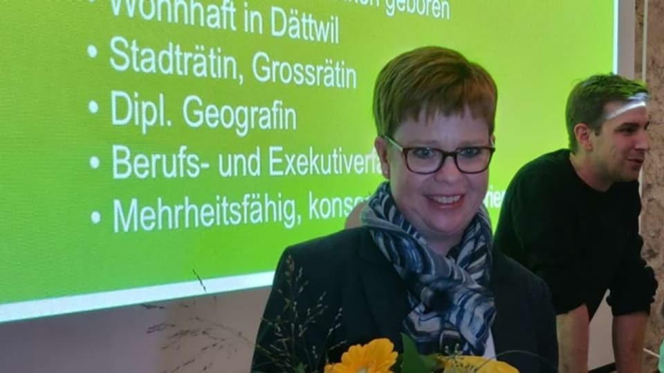 Ruth Müri an der Parteiversammlung in Birrwil.